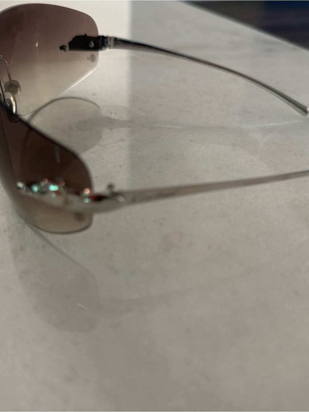 Cartier Rimless Gradient Brown Sunglasses - Picture 2 of 6